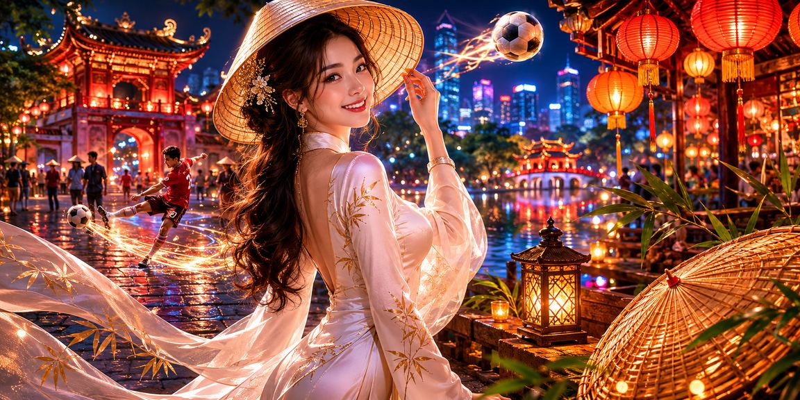 Người mặc nón lá tham gia trò chơi giải trí tại Hà Nội